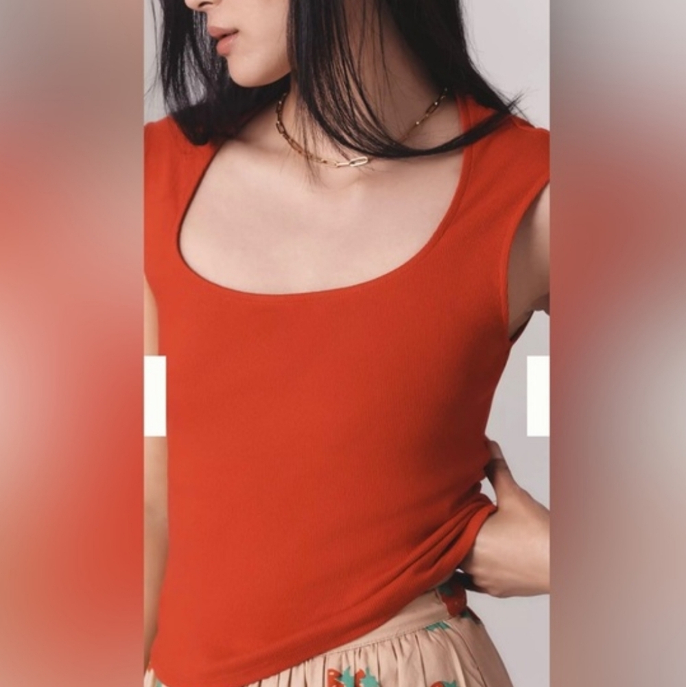 Maeve By Anthropologie Orange Knit Top